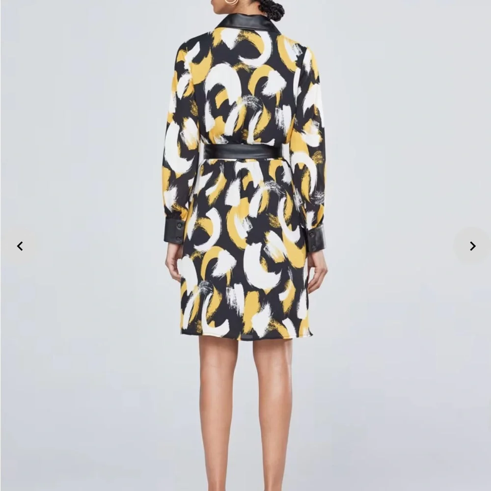 NWT New York & Company Printed Button-Down Shirtdress Sz XL - Picture 3 of 10